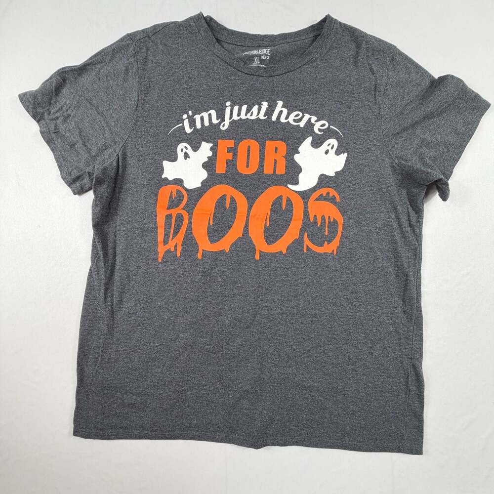 Mission Ridge Men's XL Gray I'm Just Here For Boos Halloween Graphic T-Shirt
